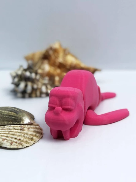 3D Hareketli Deniz Aygırı / Mors Figürlü Oyuncak - Pembe - 1