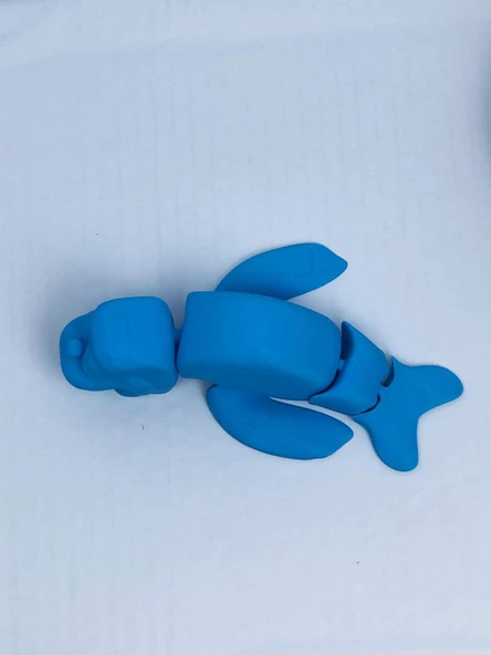 3D Hareketli Deniz Aygırı / Mors Figürlü Oyuncak - Mavi - Resim 6