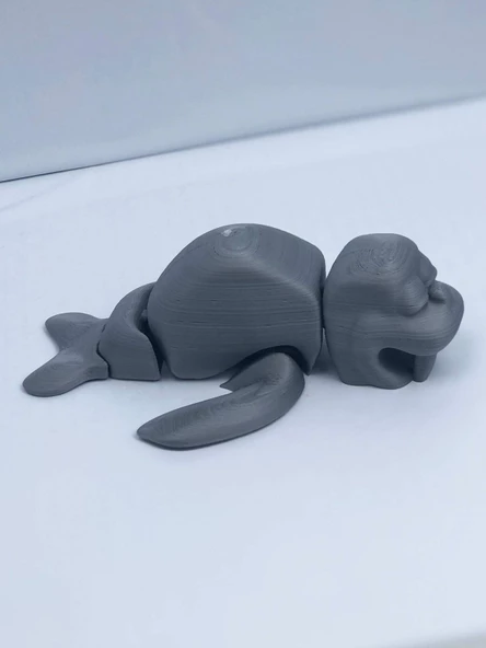 3D Hareketli Deniz Aygırı / Mors Figürlü Oyuncak - Gri - Resim 4