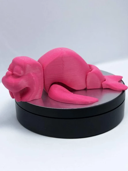 3D Hareketli Deniz Aygırı / Mors Figürlü Oyuncak - Pembe - 6