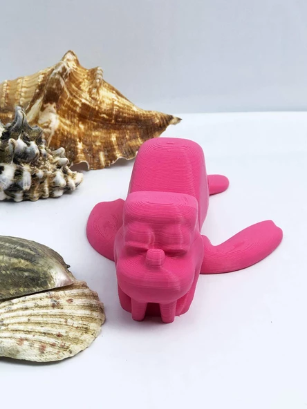 3D Hareketli Deniz Aygırı / Mors Figürlü Oyuncak - Pembe - 5