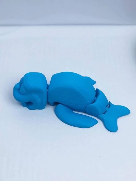 3D Hareketli Deniz Aygırı / Mors Figürlü Oyuncak - Mavi - Resim 3