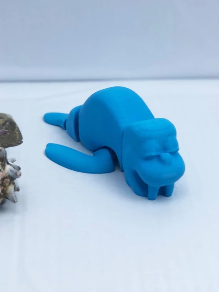 3D Hareketli Deniz Aygırı / Mors Figürlü Oyuncak - Mavi ürün görseli 1