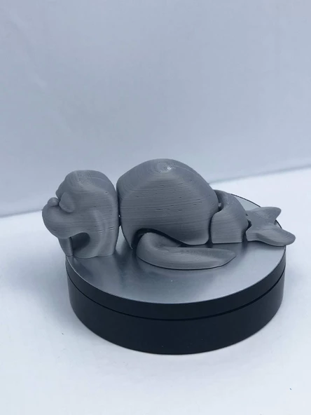 3D Hareketli Deniz Aygırı / Mors Figürlü Oyuncak - Gri - Resim 3