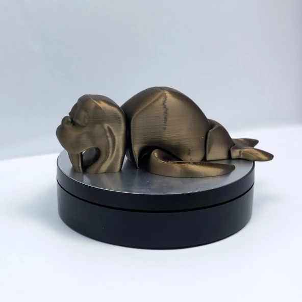 3D Hareketli Deniz Aygırı / Mors Figürlü Oyuncak - Altın Kahve - 3