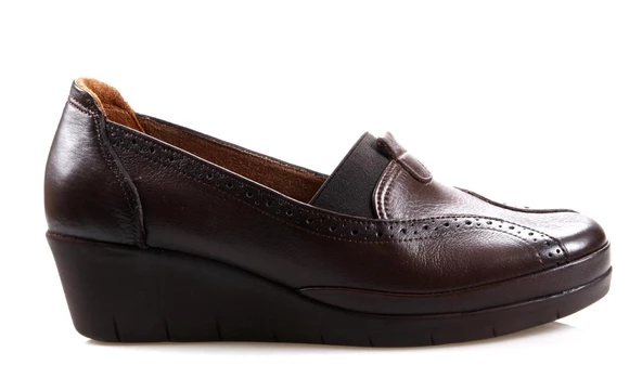 Scavia Ortapedik Comfort Kahve Deri Bayan Ayakkabı - Resim 2