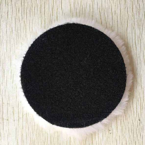 Pasta Cila Polisaj Süngeri 115 mm Cırt Tabanlı Kuzu Postu Yünü Pedi Keçesi Parlatma (3 ADET) - 6