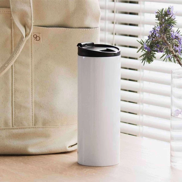 KİŞİYE ÖZEL BASKILI Elde Kolay Tutma  Paslanmaz Sızdırmaz  Çift Katmanlı Metal Termos 500 Ml FLYON - 3