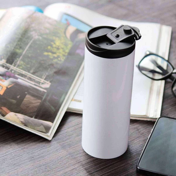 KİŞİYE ÖZEL BASKILI Elde Kolay Tutma  Paslanmaz Sızdırmaz  Çift Katmanlı Metal Termos 500 Ml FLYON - 4