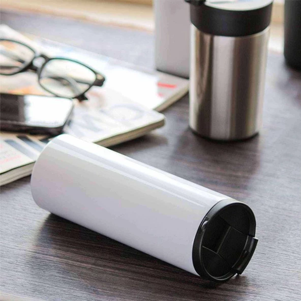 KİŞİYE ÖZEL BASKILI Elde Kolay Tutma  Paslanmaz Sızdırmaz  Çift Katmanlı Metal Termos 500 Ml FLYON - 5