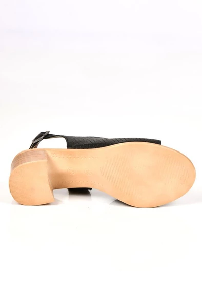 Papuçcity 02189 5 Cm Topuklu Kadın Deri Sandalet Ayakkabı - 6