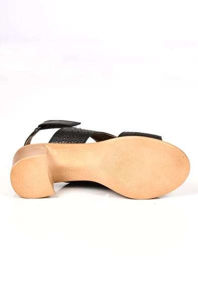 Papuçcity 02188 5 Cm Topuklu Kadın Deri Sandalet Ayakkabı - 11