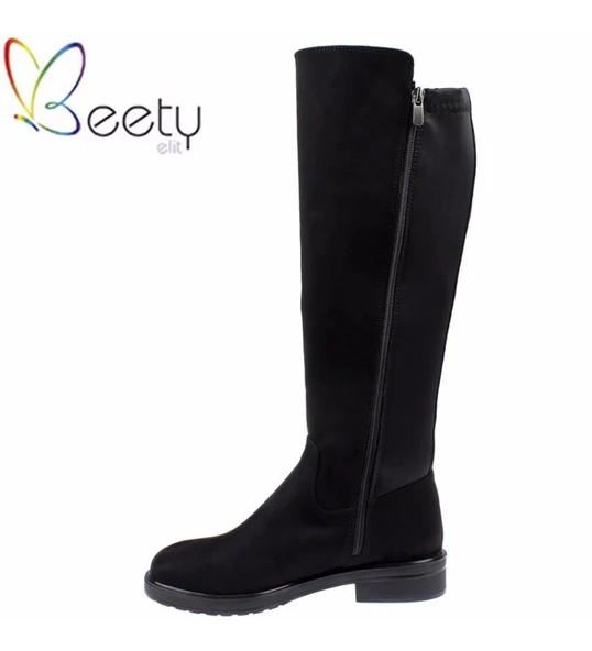 BEETY 22BK39.6004 DÜZ TOPUK STREÇ DETAYLI KADIN ÇİZME - 8