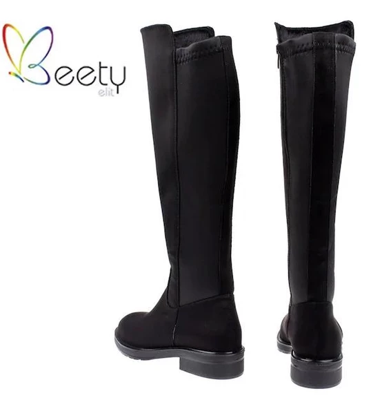 BEETY 22BK39.6004 DÜZ TOPUK STREÇ DETAYLI KADIN ÇİZME - 9