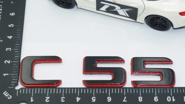 DK Tuning C 55 Bagaj Kırmızı Siyah ABS Yazı Logo Benz İle Uyumlu - Resim 2