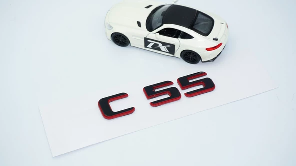 DK Tuning C 55 Bagaj Kırmızı Siyah ABS Yazı Logo Benz İle Uyumlu - Resim 3
