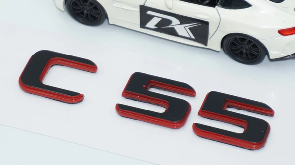 DK Tuning C 55 Bagaj Kırmızı Siyah ABS Yazı Logo Benz İle Uyumlu - Resim 4