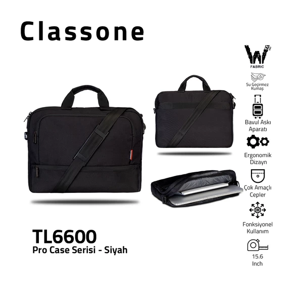 Classone TL6600 Pro Case Serisi 15,6 inch Notebook Çantası – Siyah - 8