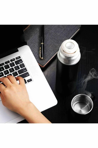 316 Paslanmaz Çelik Termos Bardak 580 Ml Bardaklı 20 Saat Sıcak-soğuk Thermos Mug Kupa Coffee - 2