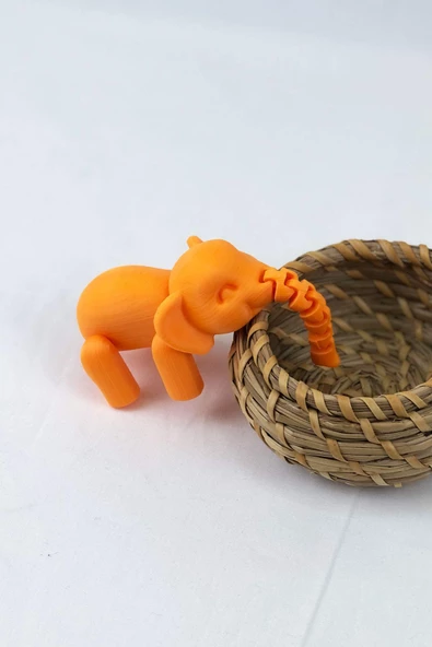 3D Hareketli Oyuncak Fil & Dekor - Turuncu - Resim 6