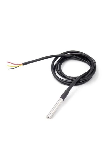 DS18B20 1 Metre Kablolu Su Geçirmez Dijital Sıcaklık Sensörü - Resim 3