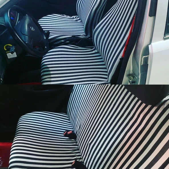 Çizgili Servis Kılıfı Siyah Beyaz- Zebra Desen Servis Kılıfı - 3