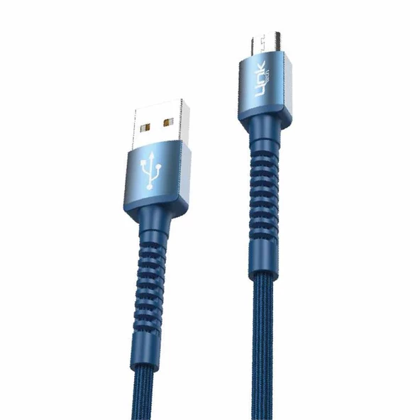 LinkTech K551 Micro USB Metal Başlı Data/Şarj Kablosu 3A 1mt - 4