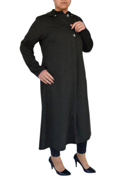 Kadın Kışlık Cepli Fermuarlı Kap Kapüşonlu Tunik BGL-ST02346 - 6