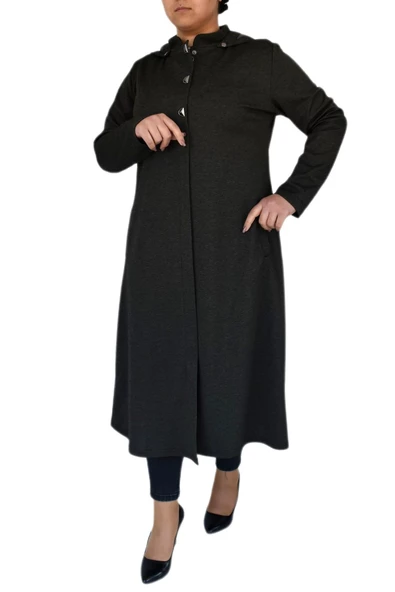 Kadın Kışlık Cepli Fermuarlı Kap Kapüşonlu Tunik BGL-ST02346 - 4