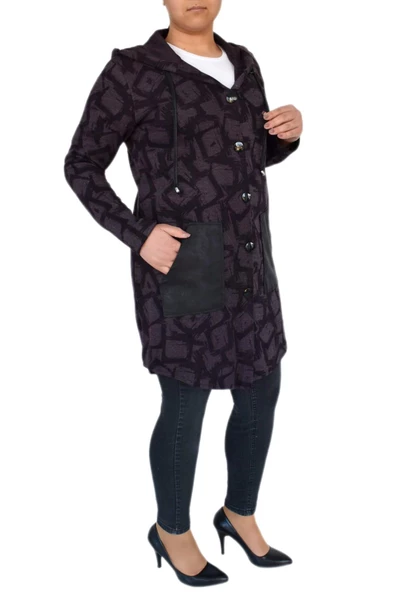 Kadın Mevsimlik Hırka Kapüşonu Dügmeli 9395 BGL-ST02265 - Resim 3