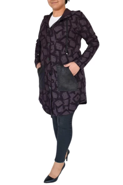 Kadın Mevsimlik Hırka Kapüşonu Dügmeli 9395 BGL-ST02265 - Resim 5