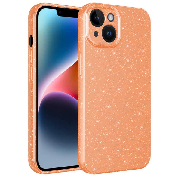 Vendas iPhone 14 Uyumlu ( iPhone 14 ) Koton Serisi Kamera Korumalı Simli Lüks Silikon Kılıf