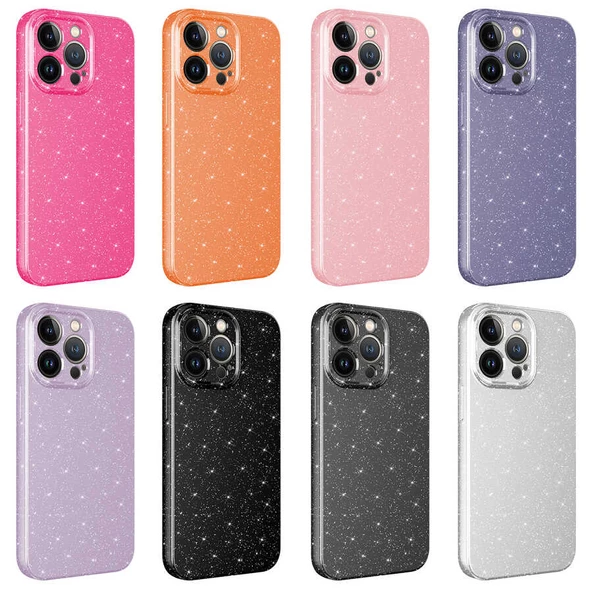Vendas iPhone 13 Pro Max Uyumlu (13 Pro Max) Koton Serisi Kamera Korumalı Simli Lüks Silikon Kılıf - 10