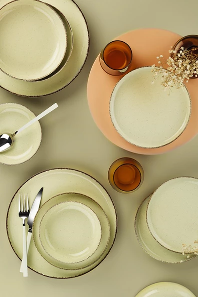 Kütahya Porselen Moderna Yemek Takımı Pearl BejSarı 4 Kişilik 16 Parça - 2