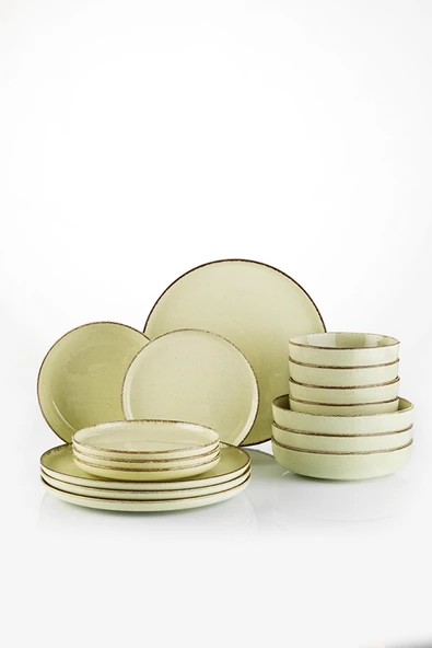 Kütahya Porselen Moderna Yemek Takımı Pearl BejSarı 4 Kişilik 16 Parça - 3