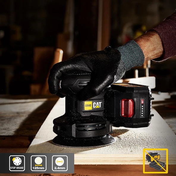 CAT DX42B 18Volt 125mm Profesyonel Devir Ayarlı Eksantrik Zımpara (Akü Dahil Değildir) - 10