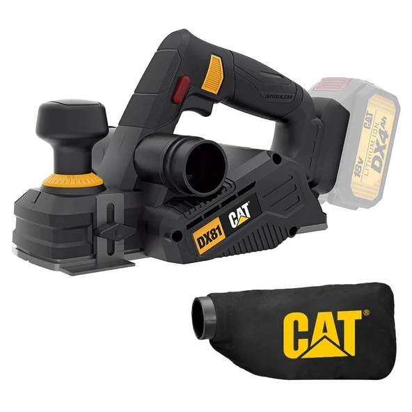 Cat Dx81b 18Volt 82Mm Çift Bıçaklı Kömürsüz Profesyonel Planya (Akü Dahil Değildir)