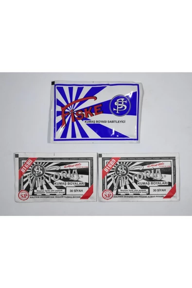 Viktoria Boya Kumaş Boyası Siyah 2 paket+fiske Sabitleme 1paket - 2