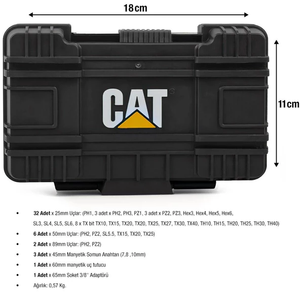 Cat Da01902 45 Parça Manganez Fosfat Alaşımlı Vidalama Uç Seti - 4