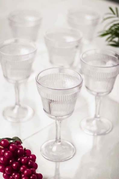 Akrilik Şeffaf Tekli Kadeh & Su Meşrubat Kahve Yanı Bardağı 300 ml ( Cam Değildir ) - 3