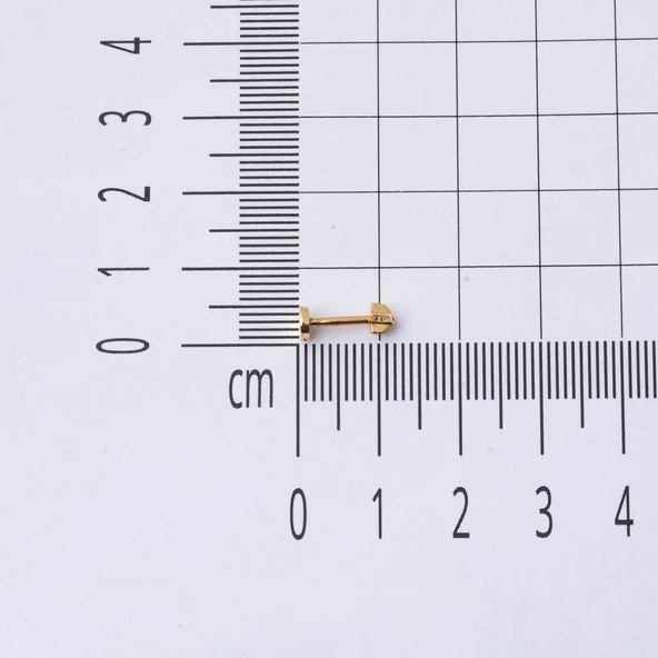 14 Ayar Altın Tragus Piercing Küpe - 5