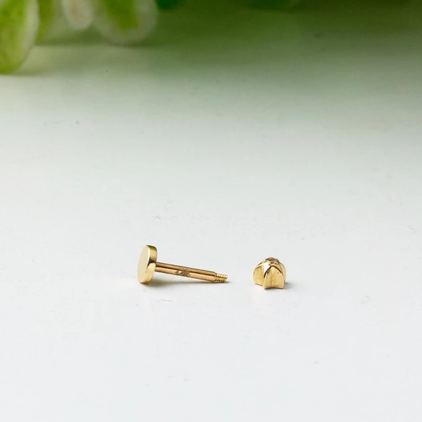 14 Ayar Altın Tragus Piercing Küpe - 3