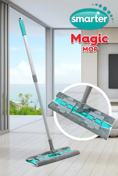 SMARTER MAGIC MOP PASPAS TEMİZLİK SETİ MANDALLI YER YÜZEY TEMİZLİK HAVLUSU BEZİ UYUMLU