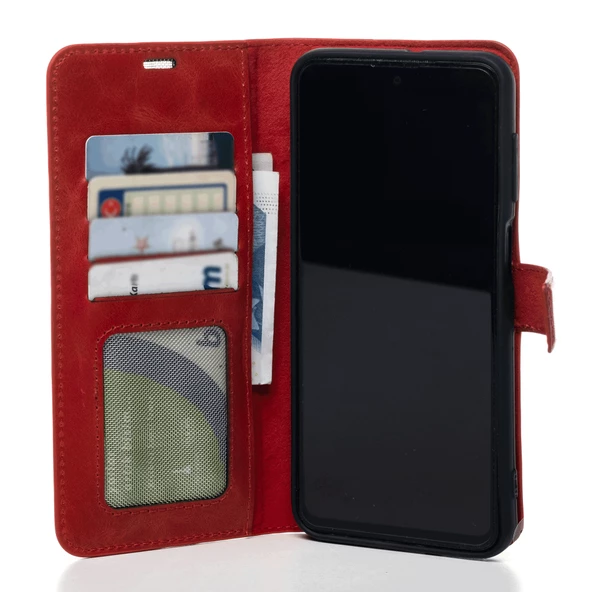 General Mobile GM 20 Hakiki Deri Cüzdanlı Kapaklı Kaliteli Lüks Kılıf - Resim 5