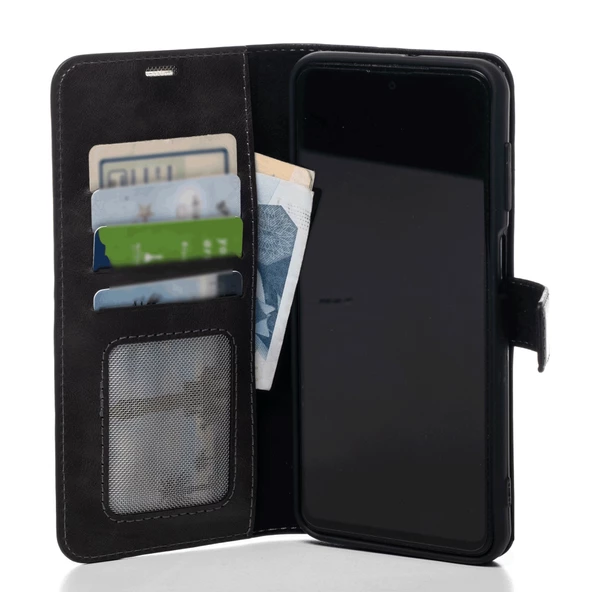 General Mobile GM 20 Hakiki Deri Cüzdanlı Kapaklı Kaliteli Lüks Kılıf - Resim 2