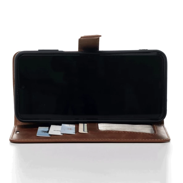 Samsung Galaxy A32 4G Hakiki Deri Cüzdanlı Kapaklı Kaliteli Lüks Kılıf - Resim 12