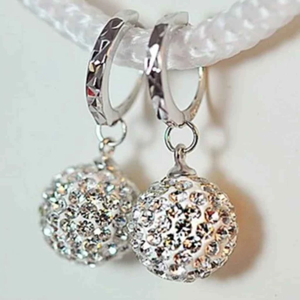 Modasteps 925 Ayar Yüksek Kalite Kristal Zirkon Püskül Küpe - 2
