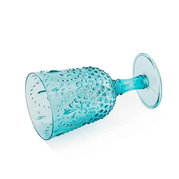 Akrilik Aquamarin Tekli Kadeh & Su Meşrubat Kahve Yanı Bardağı 450 ml ( Cam Değildir ) - 3