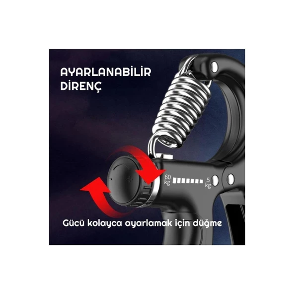 Dirençli El Yayı 40 Kğ Direnç Ayarlı SİYAH - 5