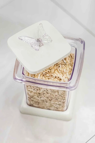 Akrilik Beyaz 12 Li Baharat Kavanozu & Baharatlık & Baharatlık Seti 200 ML ( CAM DEĞİLDİR ) - 4